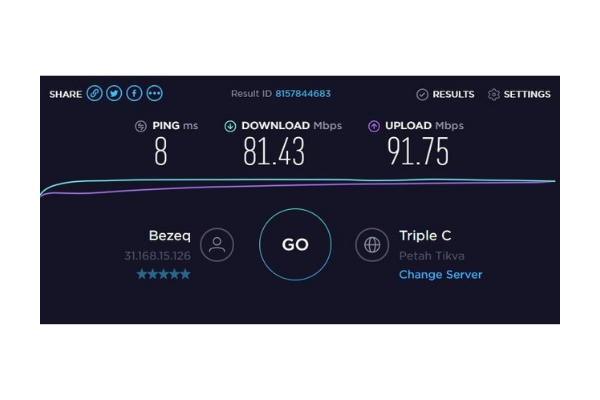 Speed without VPN turned on: